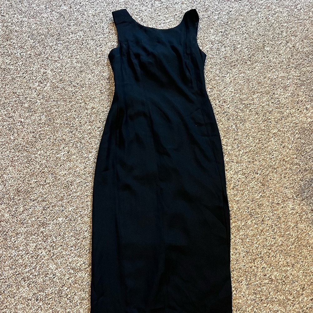 Donna Ricco Black Designer Sleeveless Dress with open back tie, size 8